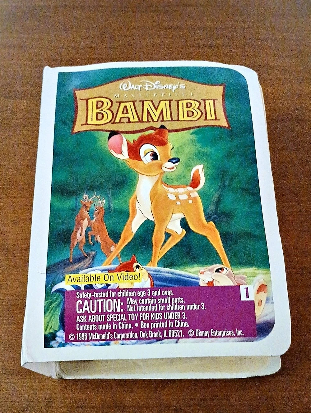 1996 McDonald's Disney Bambi Vintage Figure with Original Packaging 4"